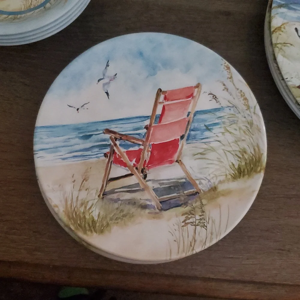 Certified International Ocean View Melamine Dishes NWOT